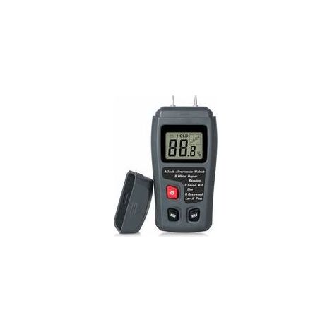 Testeur d'humidité du bois portable Testeur d'humidité du bois Testeur d'humidité LCD pour bois de chauffage Mesure de l'humidité du papier (avec batterie) (1/4)