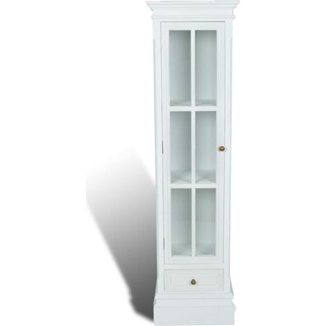 Bibliothèque 1 tiroir 1 porte vitrée bois blanc Chicco (1/2)