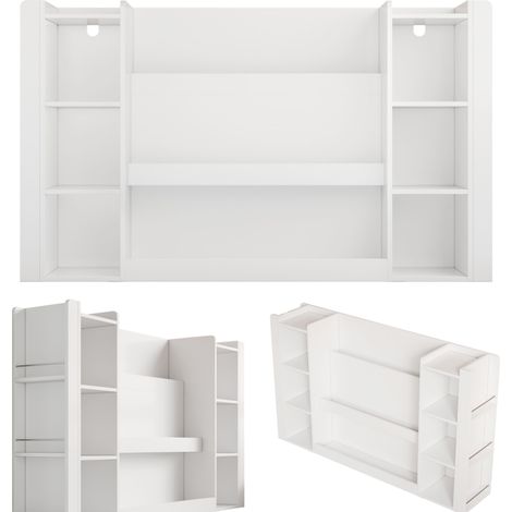 Libreria per bambini con vano portaoggetti in MDF bianco 140 x 30 x 95 cm MODENUIT (1/5)