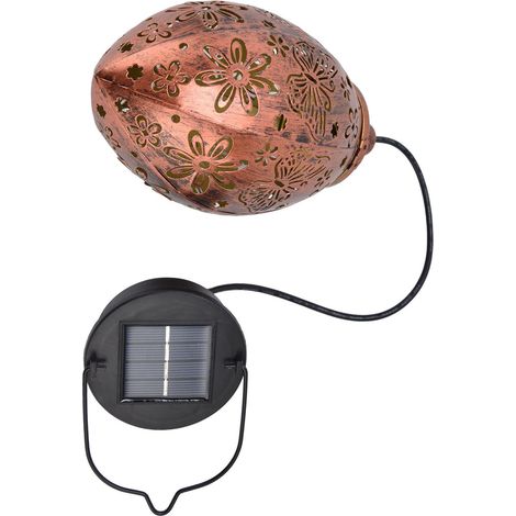 Suspension solaire en fer ajouré, lampe de plafond à 2 modes, étanche, lampe décorative de jardin pour balcon ou cour. (1/5)