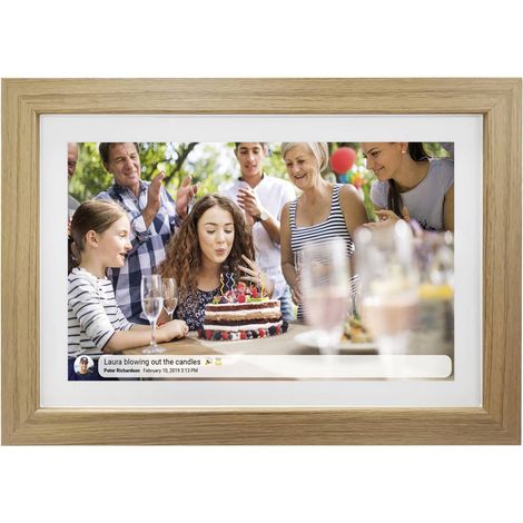 [GEBRAUCHT] B-Ware Denver PFF-1042 Lightwood Digitaler WiFi-Bilderrahmen 25.7 cm 10.1 Zoll Rahmen