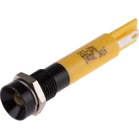 Voyant LED lumineux  Jaune RS PRO, dia. 8mm, 24V c.c. ( Prix pour 1 )