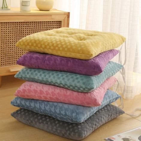Lot de 4 Coussins de Chaise,Coussin de siège pour intérieur et extérieur 40405cm,Jaune (1/4)