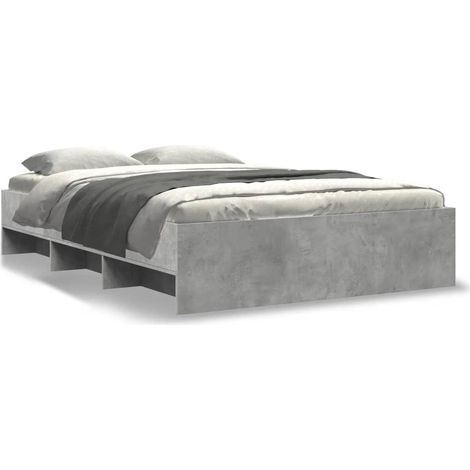 Maison Exclusive - Bettgestell Betongrau 120x200 cm Holzwerkstoff