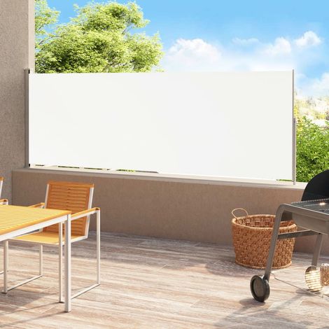 Auvent latéral Store Banne Solaire abri Marquise Brise-soleil rétractable de patio 220x500 cm Crème LKOWF42356 (1/5)