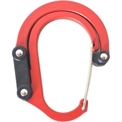 Mousqueton rotatif en forme de D rouge (1/2)