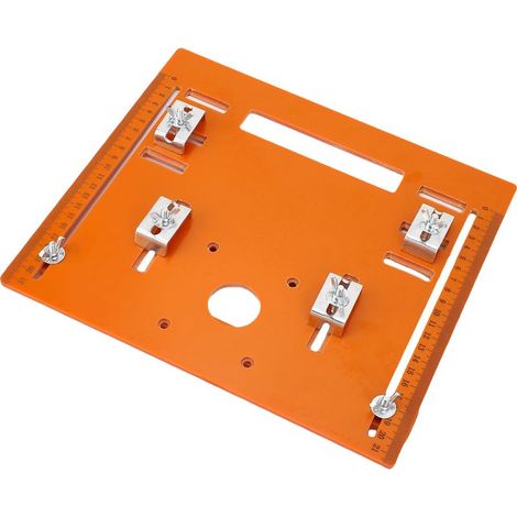 Plaque de base de scie circulaire 28x25cm, insert de Table de toupie avec marquages à échelle claire pour le travail du bois (1/5)