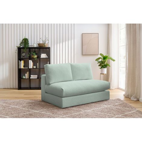 BOBOCHIC - Chauffeuse 2 places pour canapé modulable PARIS tissu bouclette   Vert (1/5)