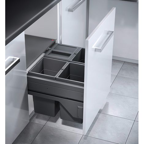 Poubelle de cuisine tri sélectif 4 bacs encastrable 52L (4x13L) Hailo AS Cargo 600