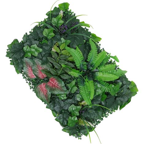 Panneau Mural Mur Végétal Artificiel Décoratif en Fausse Plante Verte en Plastique pour Décoration de Fond et Mur D'intimité, pour Bureau et Cloison Sèche (1/5)