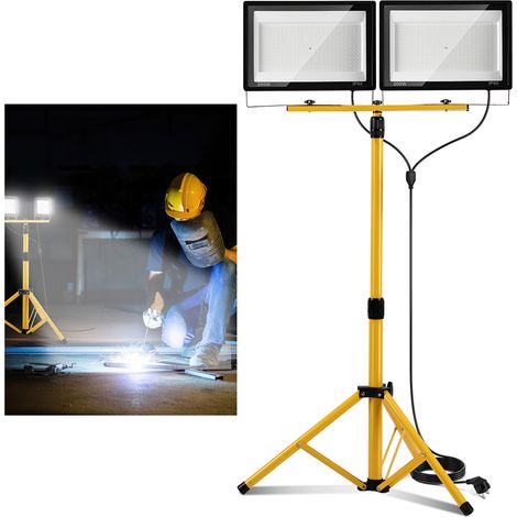 Jiubiaz 200W LED Baustrahler Flutlicht Scheinwerfer Außenstrahler Arbeitsleuchte Bauscheinwerfer IP66 Wasserdicht Kaltweiß