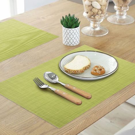 dessous de plat en PVC vert lot de 4 antidérapant usage quotidien (1/4)