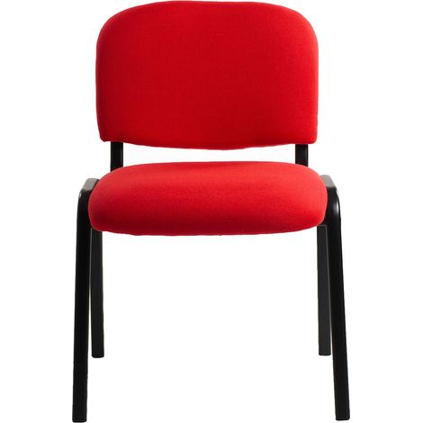 6 Sillas Acolchadas Apilables de Tejido ROJO - Oficina Reunión Espera