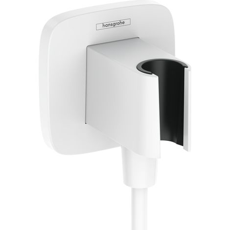 Support mural FixFit Q avec porte-douche, blanc mat (1/4)