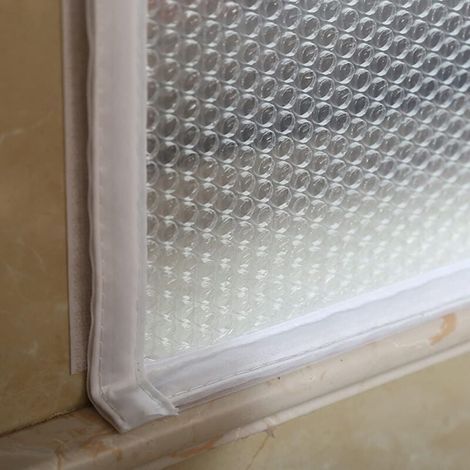 Kit D'isolation de Fenêtre pour l'hiver.Film Fenetre Isolant.Rideaux Isolant.Couverture de Fenêtre en Plastique.Protection Contre le Froid.Isolation Thermique.Largeur x Hauteur (110x120cm) (1/4)