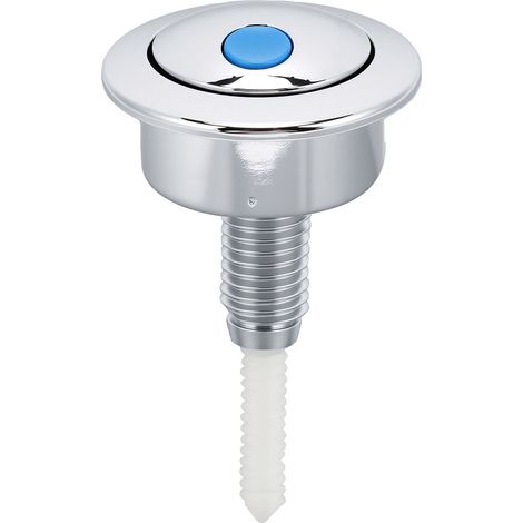Bouton de remplacement pour réservoir de toilette Siamp Optima 49, double chasse d'eau, en plastique ABS, compatible Twyford CF1003CP. Installation facile, chromé bleu. (1/5)