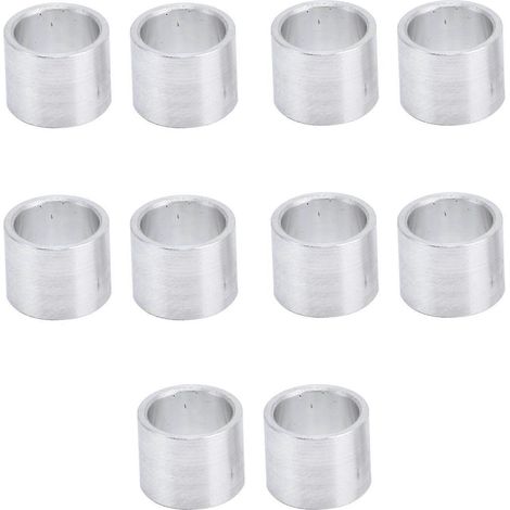 Lot de 10 entretoises rondes non filetées en alliage d'aluminium, diamètre extérieur 10 mm x 8 mm