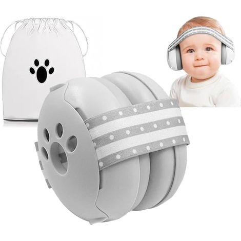 Casque anti bruit pour bébé 25 dB Réduction du bruit Pour bébé de 0 à 40 mois gris,Protection auditive sûre et apaisante Idéal pour voyager et dormir (1/5)
