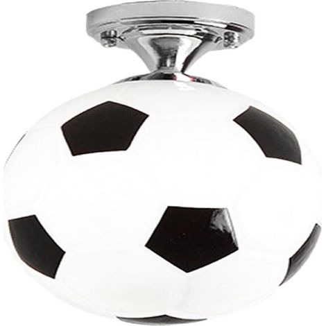 Plafonnier décoratif noir en forme de ballon de football, luminaire pour chambre de garçon, plafonnier pour bar/club (1/4)