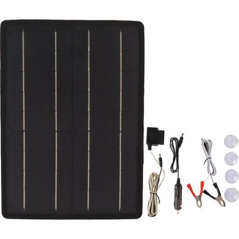 Panneau solaire 20W extérieur, chargeur batterie avec sangle de couture, prise OBD pour recharge téléphone, tablette et batterie voiture (1/5)