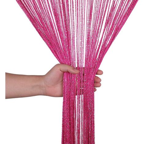 100 x 200cmCorde Rideaux Paillette Frange Panneau Fly Écran Pièce Diviseur Gland Rideau pour Portes, Porte,Windows,Maison Décoration, Événement Décoration (1/4)