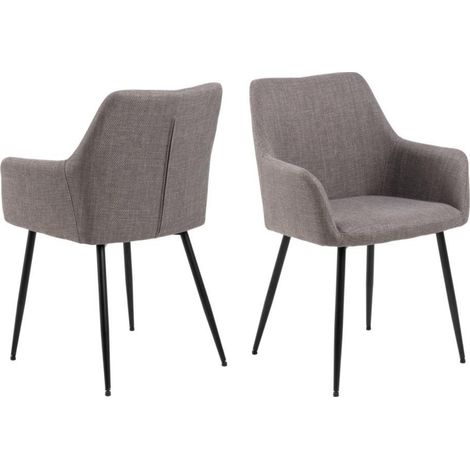Chaises de salle à manger à accoudoirs en tissu (lot de 2) - YSA (1/5)