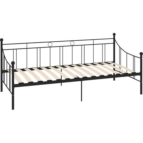 Maison Exclusive - Telaio Divano Letto Nero in Metallo 90x200 cm (1/5)