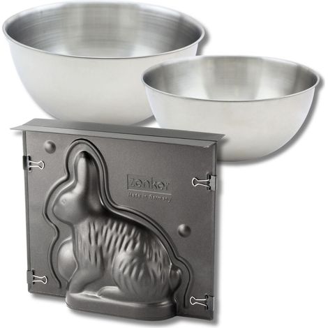 Set pâtisserie avec moule 3D lapin de Pâques 600 ml, 2 bols à mixer et spatule Zenker (1/5)