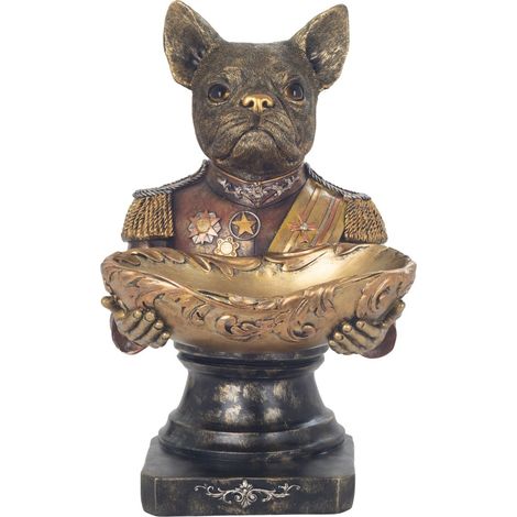 Vassoio decorativo per cani Figura moderna in resina dorata Regalo per l'Home Office