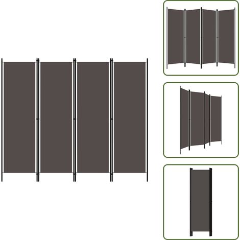 4-tlg. Raumteiler Anthrazit 200x180 cm - Raumteiler - Zimmerabtrennung - Sichtschutz - Dekorationsartikel - Anthrazit (1/5)