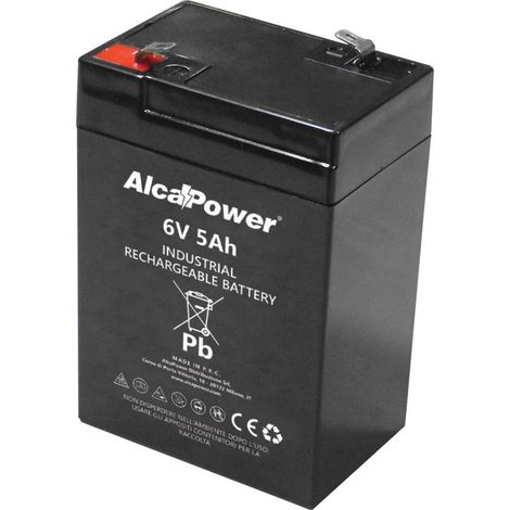 Batterie Rechargeable Étanche Agm 6V 5 Ah - Idéale Pour Les Alarmes, Les Onduleurs Et Les Jouets - Connexion Faston T1