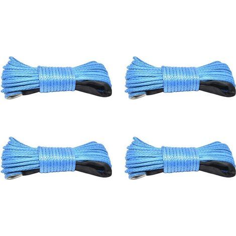 Convient pour les câbles de treuil électrique 4 x 7700 lb, câble en nylon, câble en fibre haute résistance, 6 mm x 15 m, câble de remorque de voiture. (1/2)