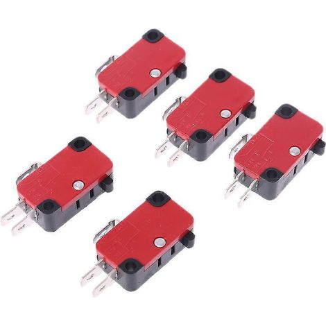 Lot de 5 interrupteurs de fin de course de sécurité à micro-manivelle 250 V 16 A V-15-1C25 à action instantanée par levier à galet (1/5)