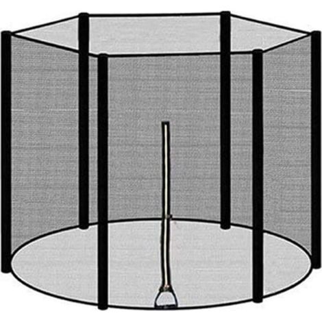Tonchean – Sicherheitsnetz für 8-Fuß-Trampolin – Höhe 163 cm – 120 g/m² Nylon – 6 Stangen – Einfache Montage mit Reißverschlüssen