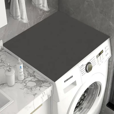 Protection supérieure pour machine à laver - Tapis antidérapant - 58,5 x 49 cm - Noir (1/5)