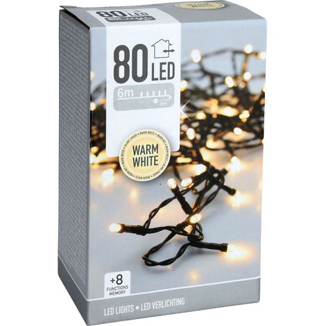 Lichterkette 80 LED Warmweiß Außenkabel Multifunktion 9m (1/2)