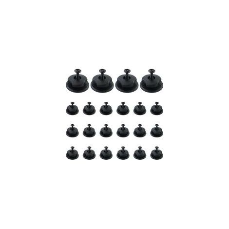 A Lot de 22 accessoires de remorque, fixation de bâche avec vis, boutons de bâche robustes, boutons de fixation en plastique, crochets de bâche, remorques, parfaits pour la fixation de filets de (1/4)
