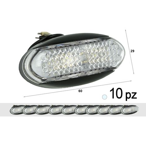 10 Pezzi Fanali Laterali LED 12V 24V Bianco Freddo per Luci Cortesia Camper Furgone (1/3)