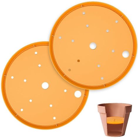 Deux inserts de plantation compatibles avec les grands pots de fleurs, des inserts de plantation ronds en plastique de 10 pouces avec des trous de drainage, peuvent être placés à l'intérieur des pots (1/5)