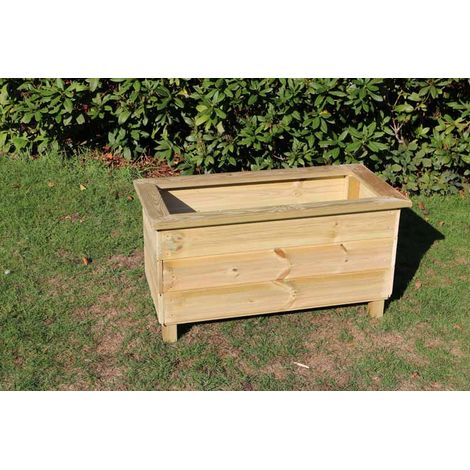 Trough Planters, Wooden Garden Pot/Tub for Plants - L40 x W80 x H40 cm - Fully Assembled