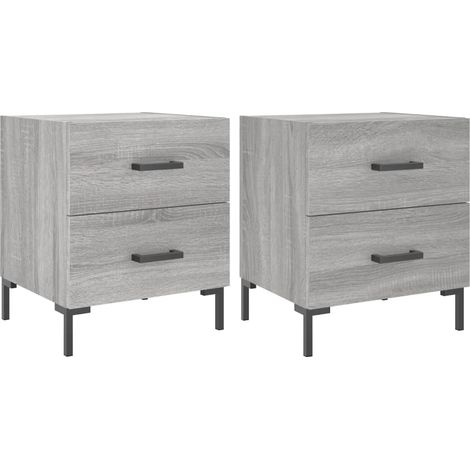 Maison Exclusive - Nachttische 2 Stk. Grau Sonoma 40x35x47,5 cm H