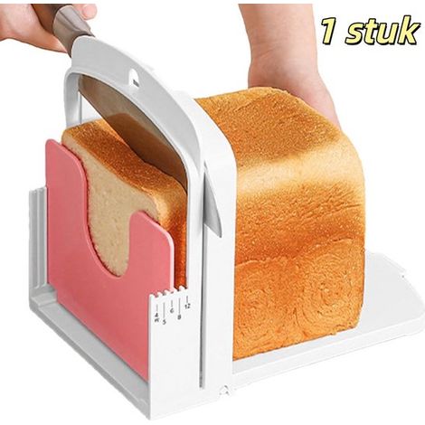 pièce - Trancheur à pain - Manuel - Gadget de cuisine - Convient pour trancher le pain et les toasts - 22,61419,7 cm - Blanc (1/5)