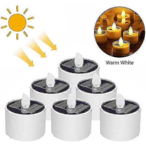 Bougies solaires d'extérieur, lot de 6, effet scintillant. (1/4)