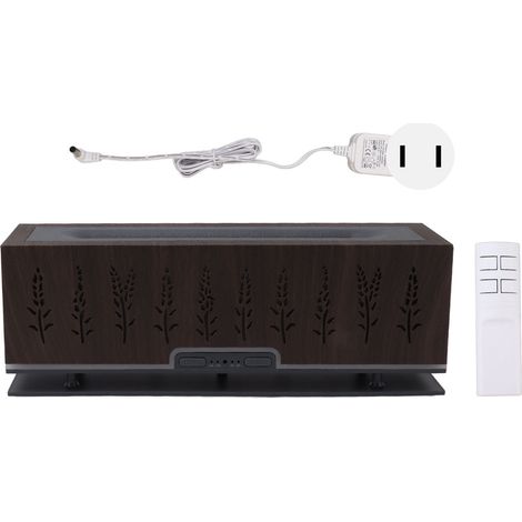 Diffuseur d'arôme flamme 3D, humidificateur d'air bois foncé, veilleuse ambiance bureau maison, 100-240V prise US (1/5)