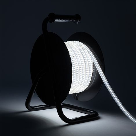 Tira LED 220V con Carrete de 25m 10W/m 1000lm/m IP65 para Obras y Eventos 6000K Blanco Frío 25 m (1/5)