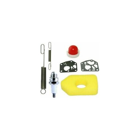 7 Stücke Rasenmäher-Ersatzteile, L7T Zündkerzen, Reglerfedern 692211 691859, 698369 Schaumstoff Luftfilter, Kompatibel mit Briggs & Stratton 4216 5088 5099 - Crezuo