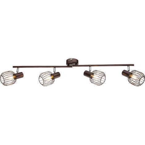 Plafonnier rampe 4 spots en métal design industriel AKIN (1/3)