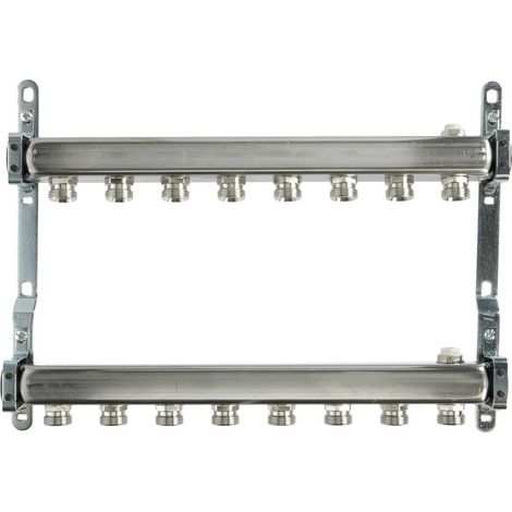 Collecteur pour radiateur 8 circuits 1’’ acier inoxydable
