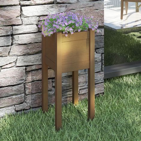 Bac à fleurs - Jardinière pour extérieur/intérieur jardin terrasse balcon - Marron miel 31x31x70 cm Bois de pin Chic-954590 (1/5)