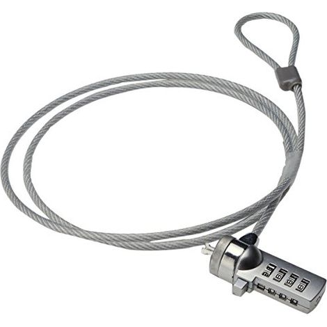 Ewent Cavo di Sicurezza per Portatile, Serratura a Combinazione, Argento (1/4)